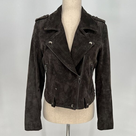 Blanknyc Jackets & Blazers - Blank NYC Womens Suede Cropped Moto Jacket Size S Dark Grey Biker‎ No Belt FLAWS